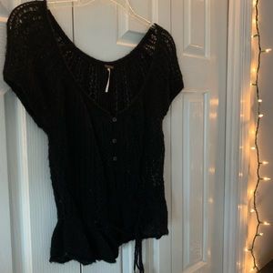 Free People Knitted Short Sleeve Cardigan